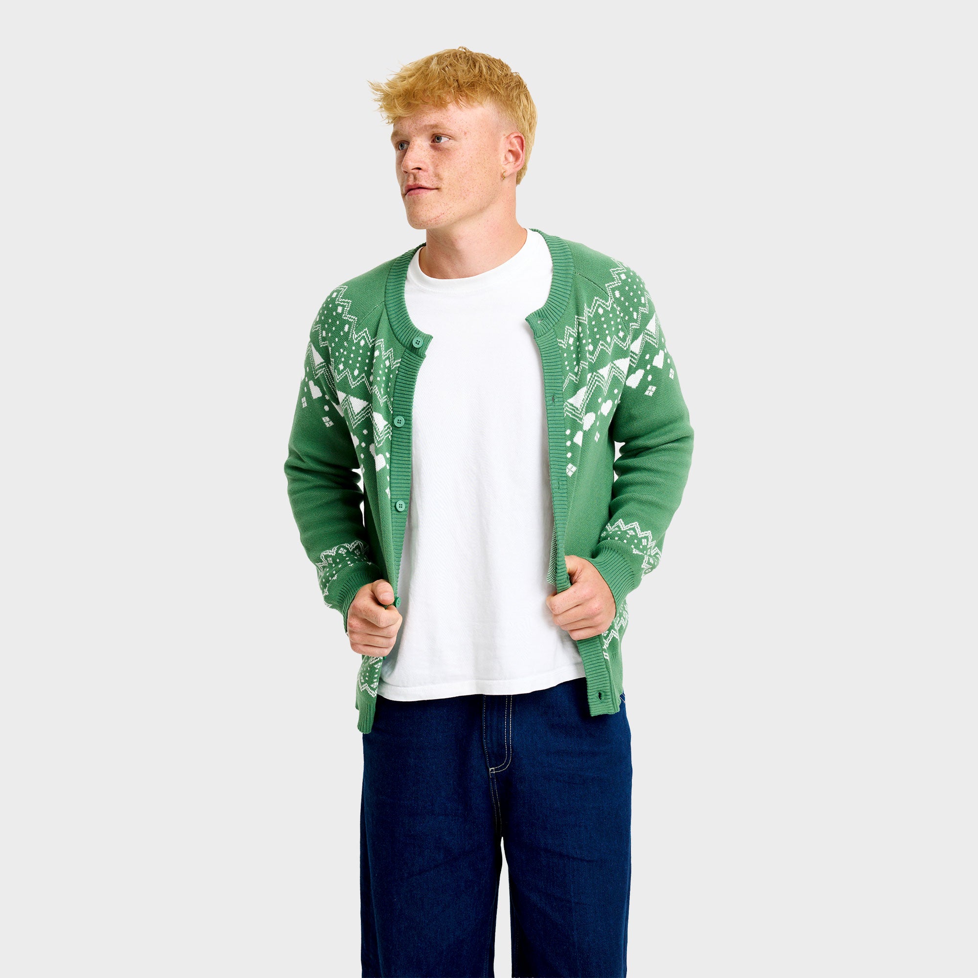 Den simple julecardigan - Herre